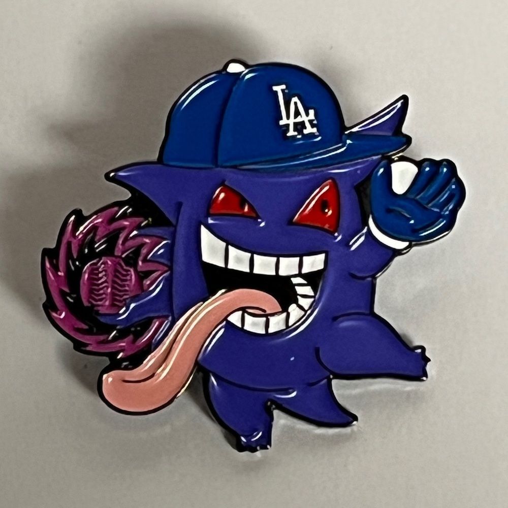 LA Dodgers Gengar Pokemon Hat Pins Streetwear Hats Bag Baseball Fitted New Era